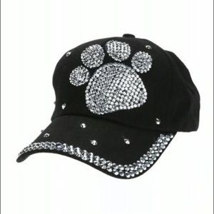 Beautiful paw print  rhinestone bling cap/hat